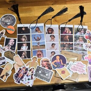 Taylor Swift Necklace, Sticker and Bookmark Set